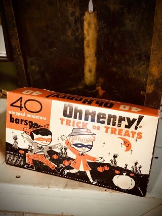 Vintage Halloween Candy Bar Box Oh Henry Tricks Or Treats