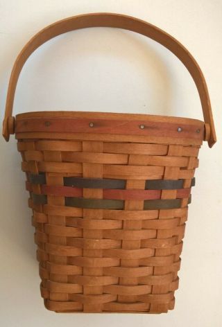 Vintage Longaberger 8 " Tricolor Wall Basket With Handle