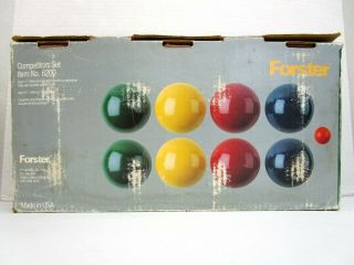 Vintage Forster Bocce Ball Lawn Bowling Game Competitors Set Item 6200 complete 3