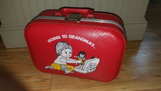 Vintage Carry - On Luggage Going To Grandma 
