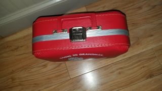 Vintage Carry - on Luggage Going to Grandma ' s Girl ' s Red Hardcase Suitcase 2