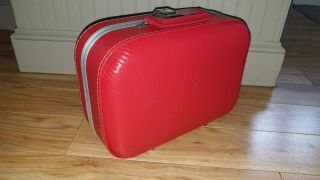 Vintage Carry - on Luggage Going to Grandma ' s Girl ' s Red Hardcase Suitcase 3