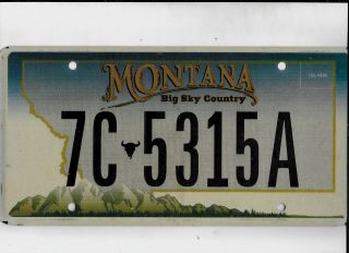 Montana Passenger License Plate " 7c 5315a " Flathead