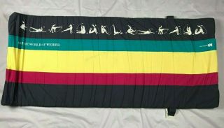 Vintage Joe Weider Fitness Mat / Workout - Yoga - Exercise / Red Yellow Green / 53 "