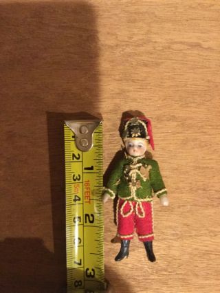 Antique Miniature Bisque Boy 2.  5 " Jointed Arms
