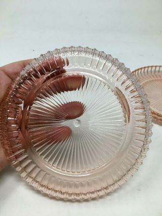 Vintage Anchor Hocking Queen Mary Pink Cereal/Salad Bowls 3