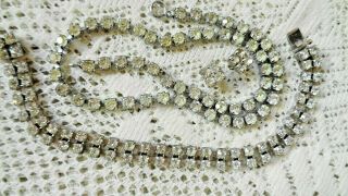 Vintage Rhinestone Jewellery Necklace,  Bracelet Earrings Set