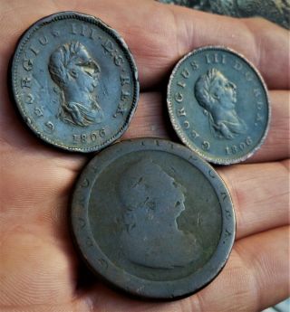 Vintage Georgian Coins,  Scarce,
