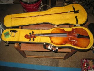 Vintage Musical Instrument,  Viola Violin,  Josef Lorenz,  Zcechoslovakia,  Bow,  Case