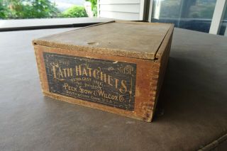 1910 Vintage Peck Stow & Wilcox Co.  Wood Box Axe Blacksmith Conn Usa