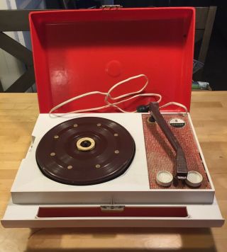 Vintage Zenith Solid State Portable Record Player 16,  33,  45,  78 Rpm From 1960 