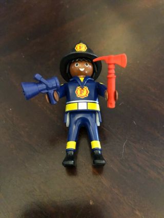 Vintage 1997 Geobra Playmobil Firefighter Minifigure Figure