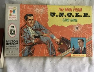 Vintage 1965 The Man From U.  N.  C.  L.  E.  Milton Bradley Card Game Complete