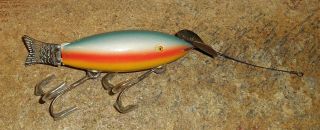 Early Lane Wagtail Wobbler/rainbow Color/repaint/very Nice/very Rare Lure