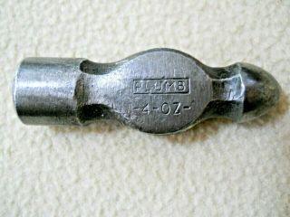 Vintage Plumb 4 Oz Ball Pein Peen Hammer Head / Machinist / Jeweler