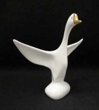 Vintage Hollohaza Hungary Porcelain Bird Goose Figurine Hungarian Art Deco