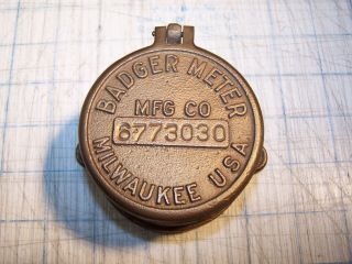 Vintage Badger Meter Mfg Co Brass Meter Cover Milwaukee Usa