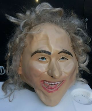 Vintage Halloween Mask Costume Scary Creepy Old Lady With Wig Rubber Latex