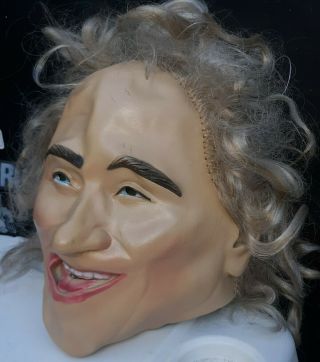 Vintage Halloween Mask Costume Scary Creepy Old Lady With Wig Rubber Latex 2