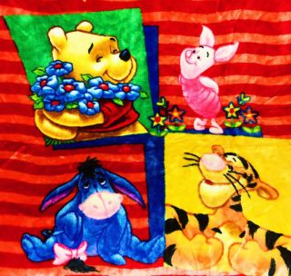 Vintage Disney Winnie The Pooh And Friends Soft Baby Crib Blanket
