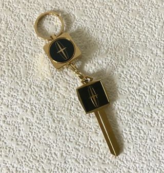 Vintage Lincoln Key Blank Gold Detachable Keychain Nos Mail Drop Fob Low 101