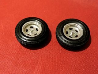 Model Car Parts Amt Vintage Style Drag Car Front Wheels And Firestone Tires 1/25