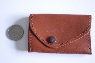 Vintage Brown Leather Tri - Fold Case Key Holder Keeper Wallet 20624