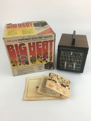 Vintage Big Heat Space Heater Model 6200 Deluxe Portable 1500 Watt Heater