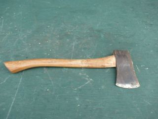 Vintage Tool Axe Hatchet 20 " Long Wooden Handle With 3,  " Blade Signed " 10 2 1/4 "