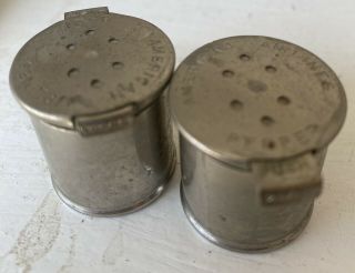 VIntage American Airlines Metal Chrome Salt & Pepper Shakers 1” Tall 7/8” Round 3