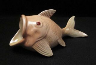 Vintage Wembley Ware Australian Pottery Fish Figure Lustre Ashtray Signed