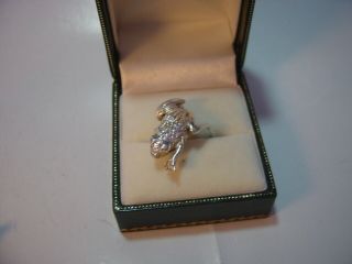 Stunning Vintage Solid Silver Unusual Frog Band Ring - Size K Hand Made Heavy
