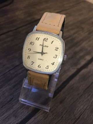 Poljot Watch Quartz Mens Soviet Wristwatch Vintage Russian Ussr 1980s
