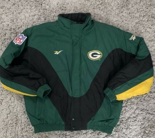 Vintage Rare 90’s Green Bay Packers Reebok Pro Line Jacket