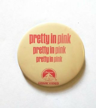 Vintage 1986 Pretty In Pink Movie Promo Pin - John Hughes Molly Ringwald Button
