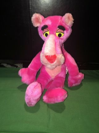 Vtg Mighty Star Plush Pink Panther Stuffed Animal Doll Toy 1980 15”