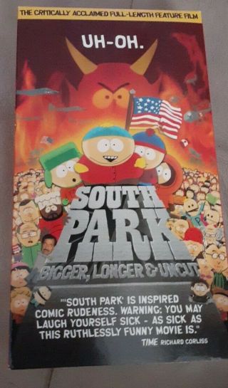South Park Bigger,  Longer & Uncut Vhs 1999 Trey Parker Matt Stone Comedy Vintage