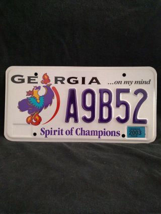 Georgia " Spirit Of Champions " License Plate