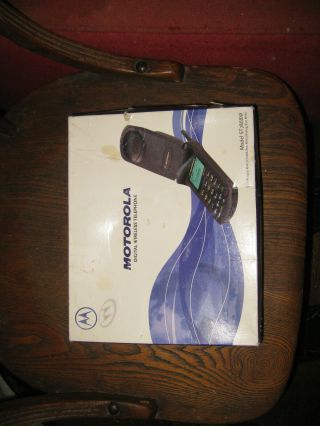 Vintage Motorola Startac St7868w Verizon Dual Band Flip Cell Phone & Charger