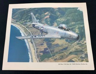 Vintage Us Air Force F - 86 Sabre Jet Print