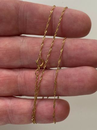 18 Inches Fancy Ling Vintage 9ct Gold Chain Necklace Unusual Link Design