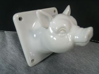 Pig Head Piglet Ceramic Porcelain 3d Plaque Wall Hanging Vintage