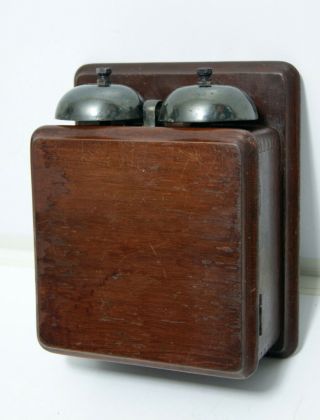 Gpo No.  1a Vintage Wooden Telephone Bell Box Wall Mount Wood Phone Ringer Bellbox