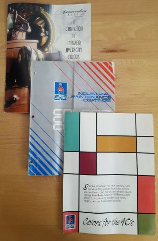3 Vintage Advertising Sherwin Williams Paint Sample Booklets Brochures Old Stock