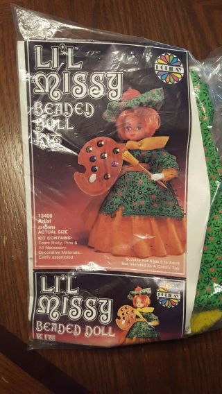 Vintage Li’l Missy Beaded Doll Kit Artist 13406 Holiday