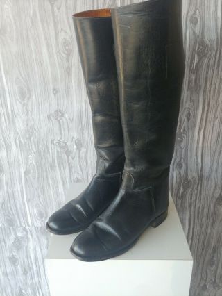 Vintage Marlborough Black Leather Wom Sz.  5b English Riding Dressage Boots Xlnt