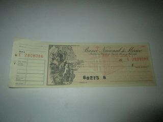 Vintage Blank Bank Check Banco Nacional De Mexico E 2808086 Ephemera