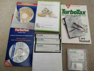 1992,  2009,  2011 Turbo Tax & 2007 Tax Cut Vintage Floppy Disk/cd Software
