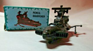 Miniature VINTAGE DIE CAST Metal Antique Star Cruiser Jet Pencil Sharpener COOL 2