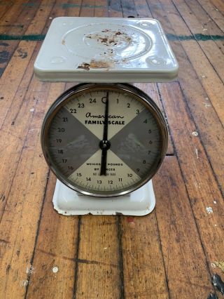 Vintage White American Family Scale Kitchen Scale Good